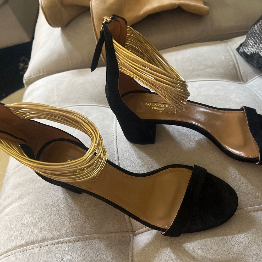 Never worn Aquazzura Black Block Heels
